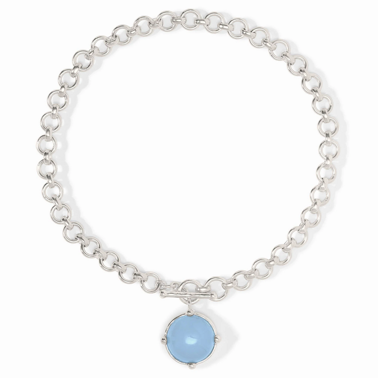 Julie Vos Julie Vos Silver Honeybee Demi Necklace Tanzanite Blue