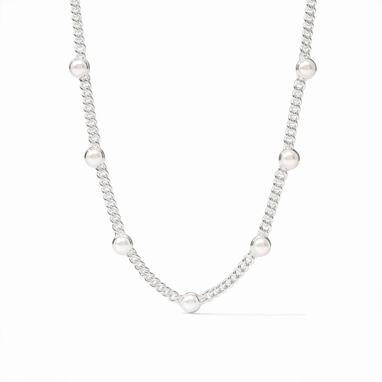 Julie Vos Julie Vos Silver Dolce Delicate Station Necklace Pearl