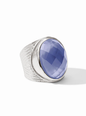 Julie Vos Julie Vos Silver Verona Statament Ring Tanzanite Blue sz 8