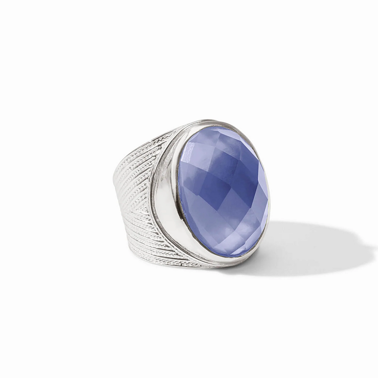 Julie Vos Julie Vos Silver Verona Statament Ring Tanzanite Blue sz 8