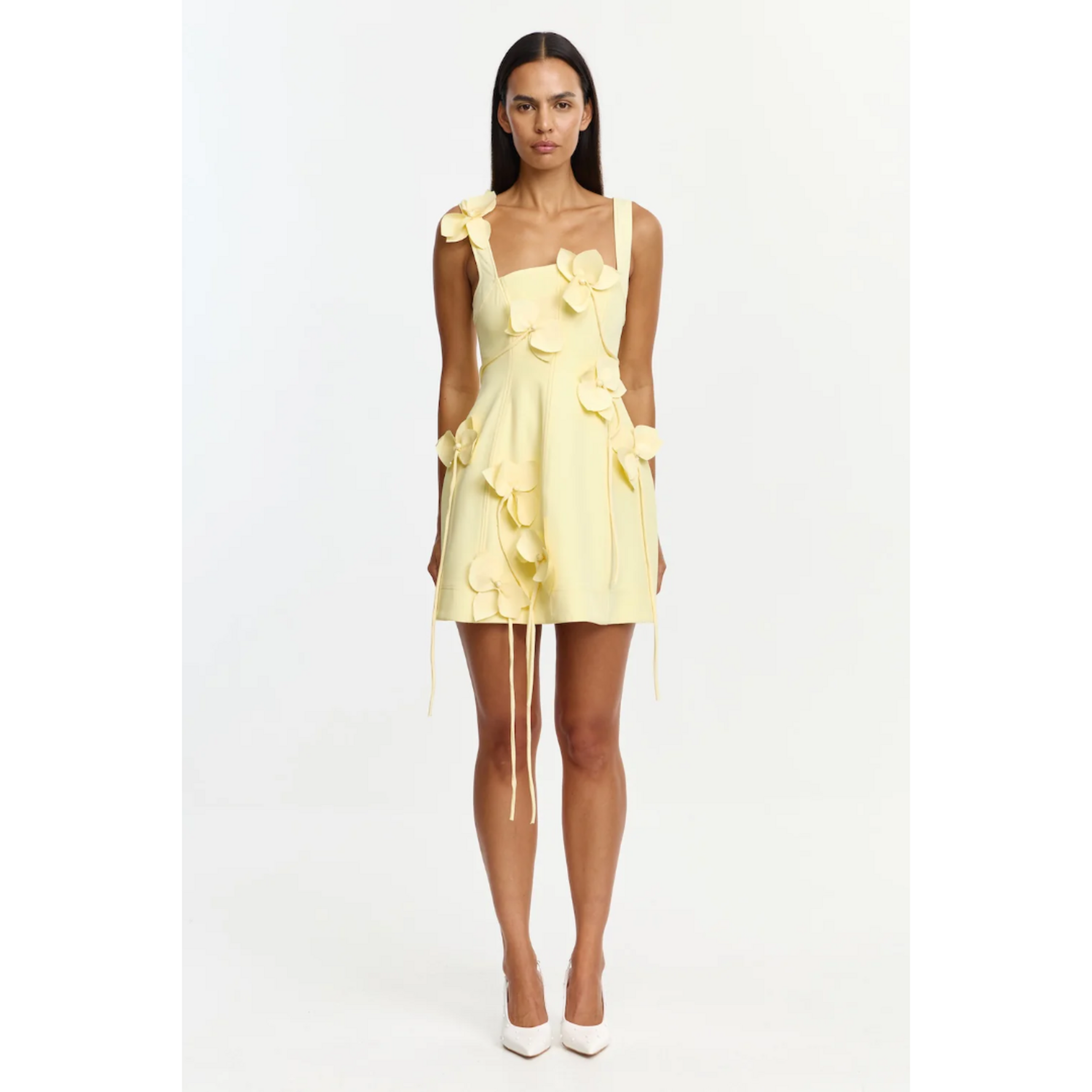 Acler Reeve Mini Dress in Yellow