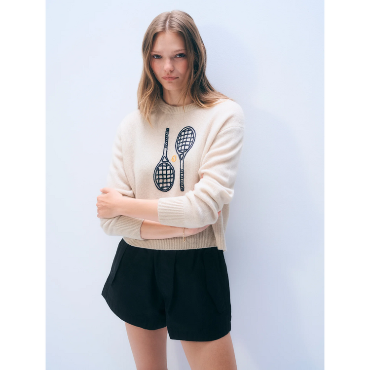 White + Warren White + Warren Tennis Racquet Sweashirt