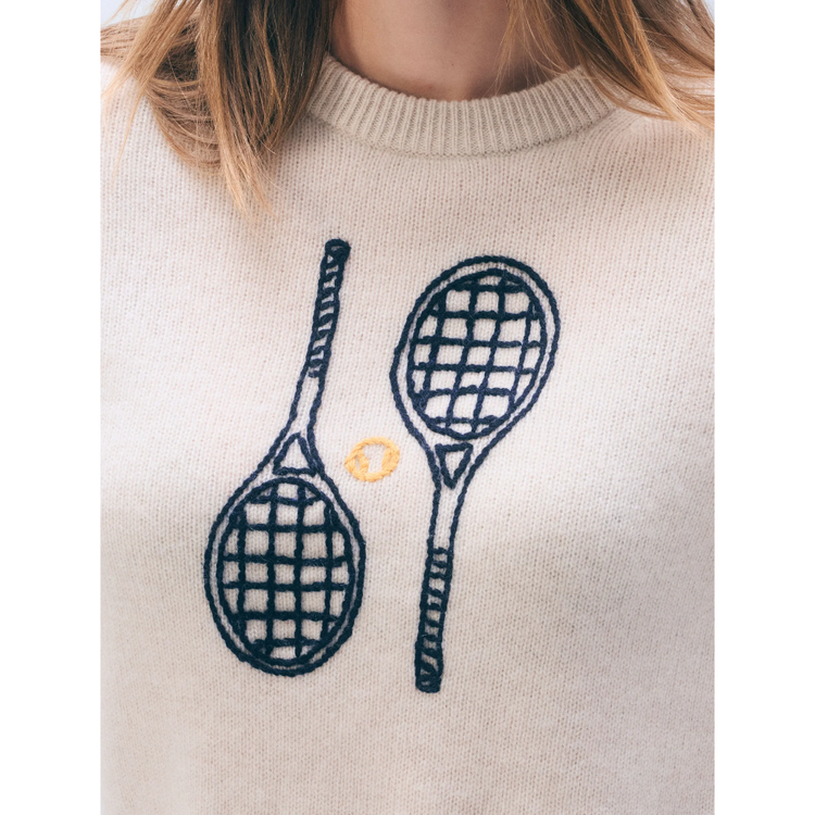 White + Warren White + Warren Tennis Racquet Sweashirt