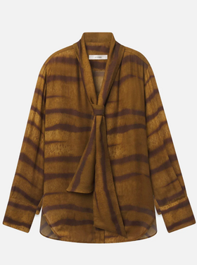 Frame Frame The Silk Oversized Tie Shirt