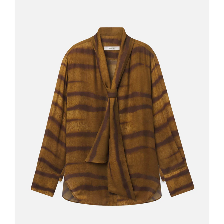 Frame Frame The Silk Oversized Tie Shirt