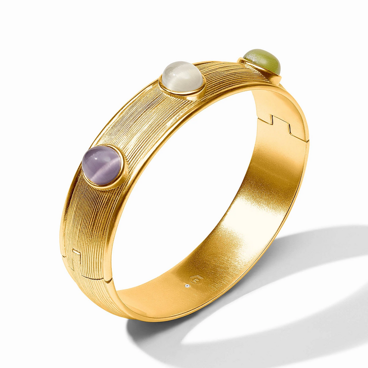 Julie Vos Julie Vos Cobblestone Stone Hinge Bangle Multi Cat's Eye
