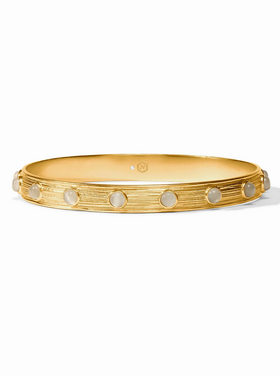 Julie Vos Julie Vos Cobblestone Stone Bangle Ivory Cat's Eye
