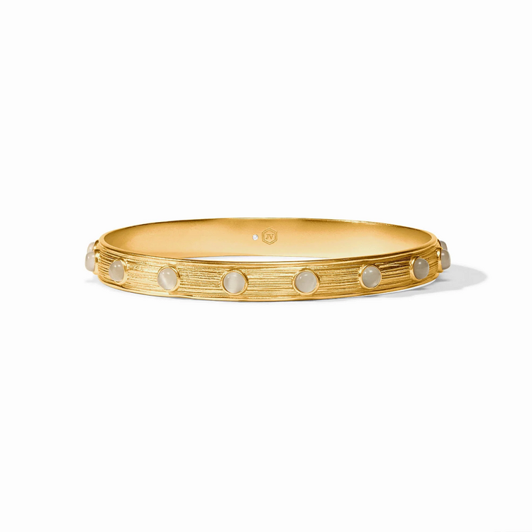 Julie Vos Julie Vos Cobblestone Stone Bangle Ivory Cat's Eye