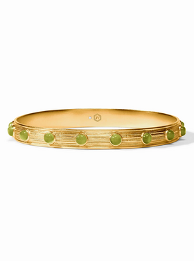 Julie Vos Julie Vos Cobblestone Stone Bangle Green Cat's Eye
