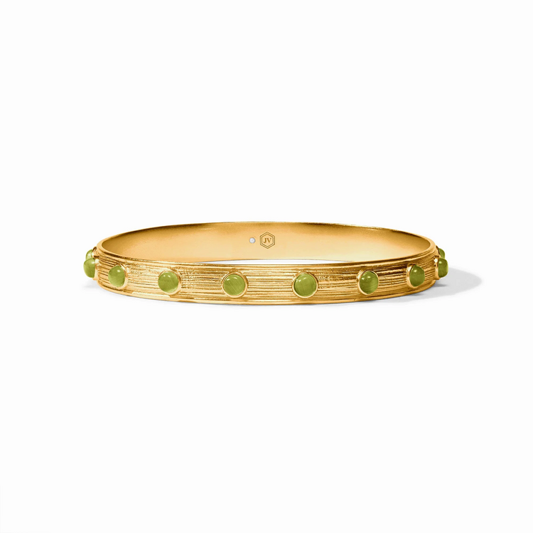 Julie Vos Julie Vos Cobblestone Stone Bangle Green Cat's Eye