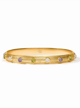 Julie Vos Julie Vos Cobblestone Stone Bangle Multi Cat's Eye