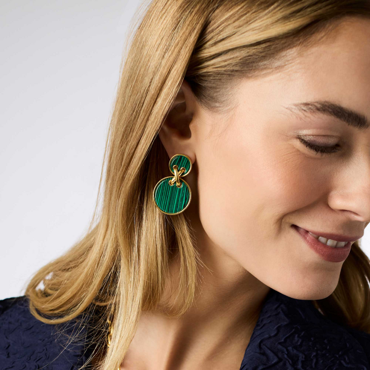 Julie Vos Julie Vos Essex Statement Earring Malachite Green