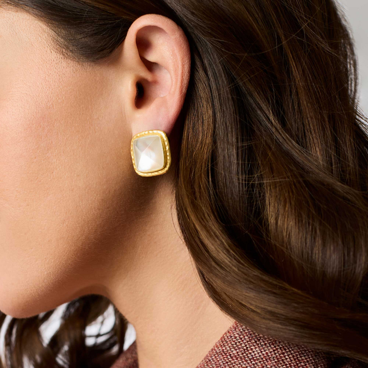 Julie Vos Julie Vos Sahara Stone Stud Clear Crystal