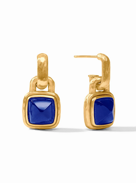 Julie Vos Julie Vos Sahara Hoop & Charm Earring Sapphire Blue