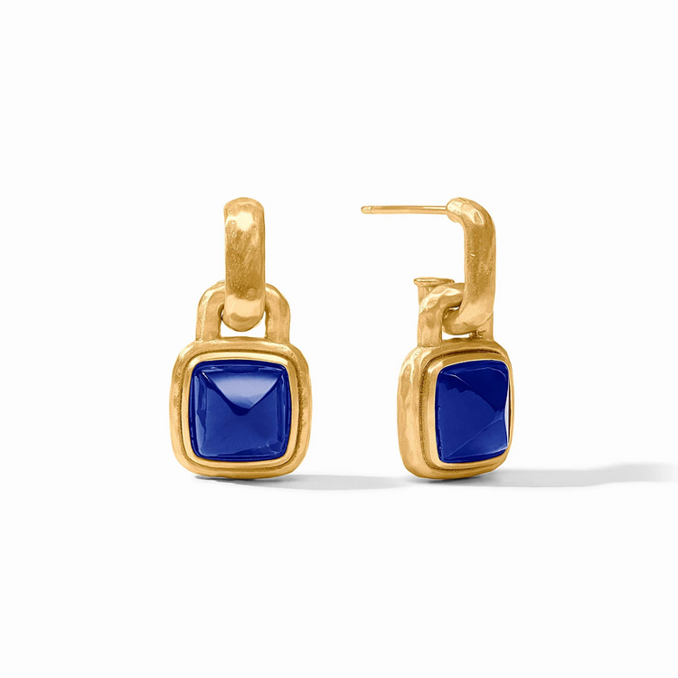 Julie Vos Julie Vos Sahara Hoop & Charm Earring Sapphire Blue