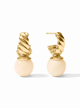 Julie Vos Julie Vos Ravello Hoop & Charm Earring Ivory