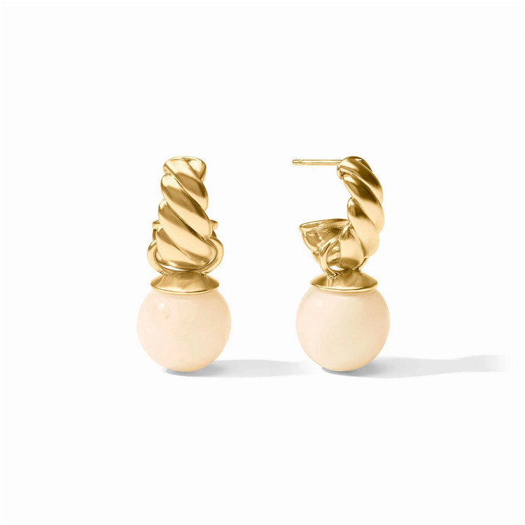 Julie Vos Julie Vos Ravello Hoop & Charm Earring Ivory