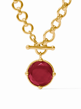 Julie Vos Julie Vos Honeybee Demi Necklace Ruby Red