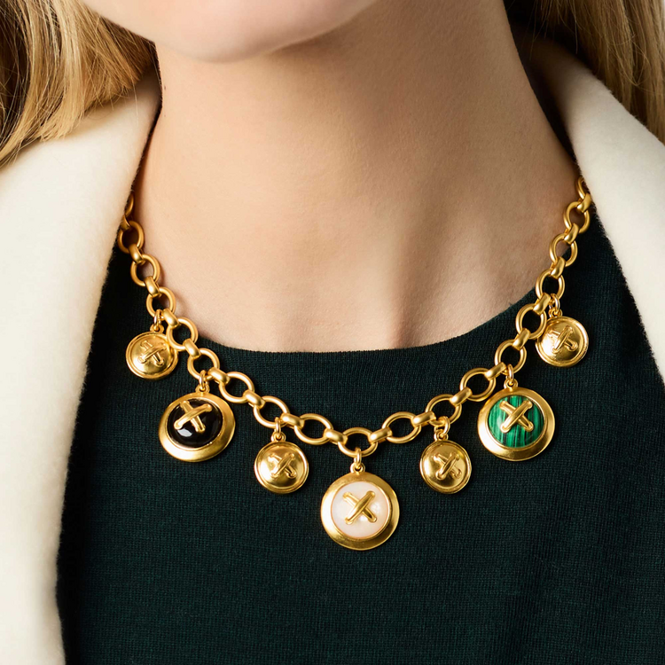 Julie Vos Julie Vos Essex Charm Necklace Multi Stone