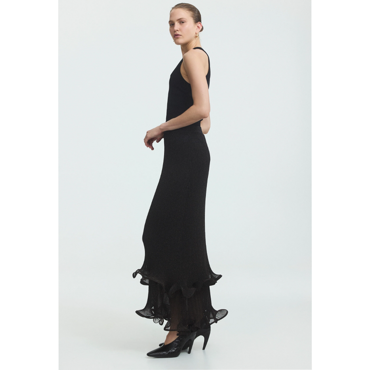 Aje. Aje. Agata Ruffle Knit Midi Skirt