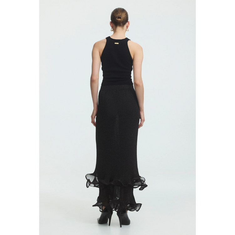 Aje. Aje. Agata Ruffle Knit Midi Skirt