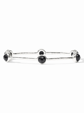 Julie Vos Julie Vos Silver Milano Luxe Bagle Obsidian Black
