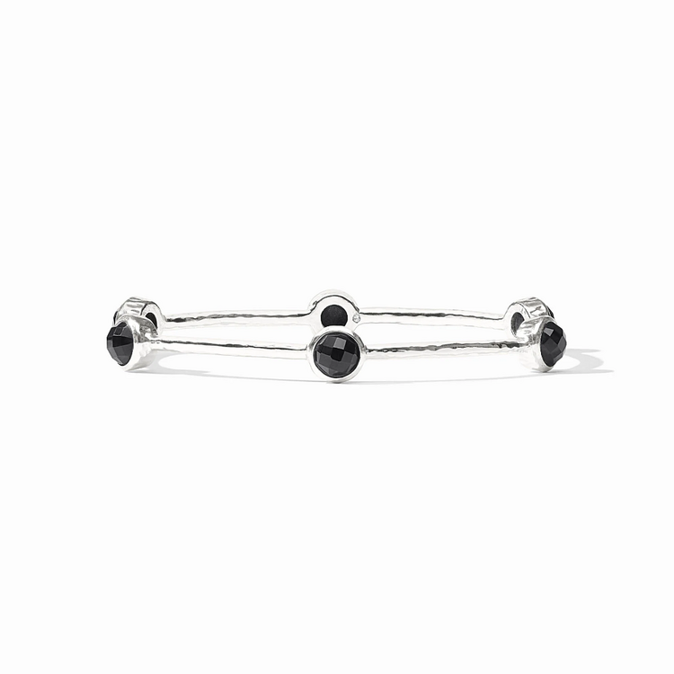 Julie Vos Julie Vos Silver Milano Luxe Bagle Obsidian Black