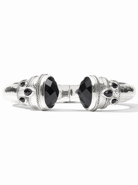 Julie Vos Julie Vos Silver Cannes Cuff Obsidian Black