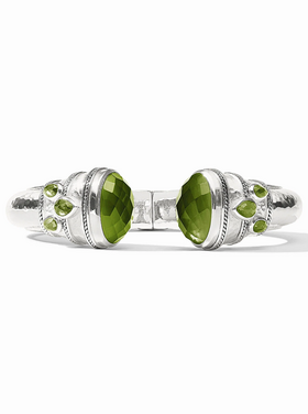 Julie Vos Julie Vos Silver Cannes Cuff Palmetto Green