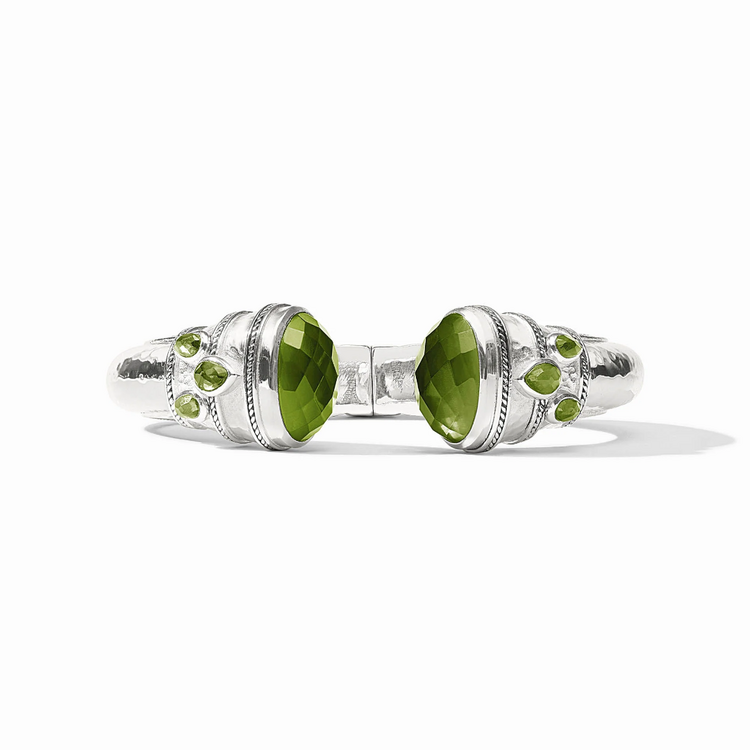 Julie Vos Julie Vos Silver Cannes Cuff Palmetto Green