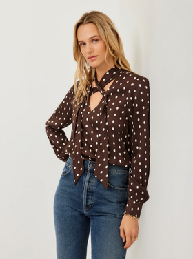 Fifteen Twenty Fifteen Twenty Janine Tie Neck Top