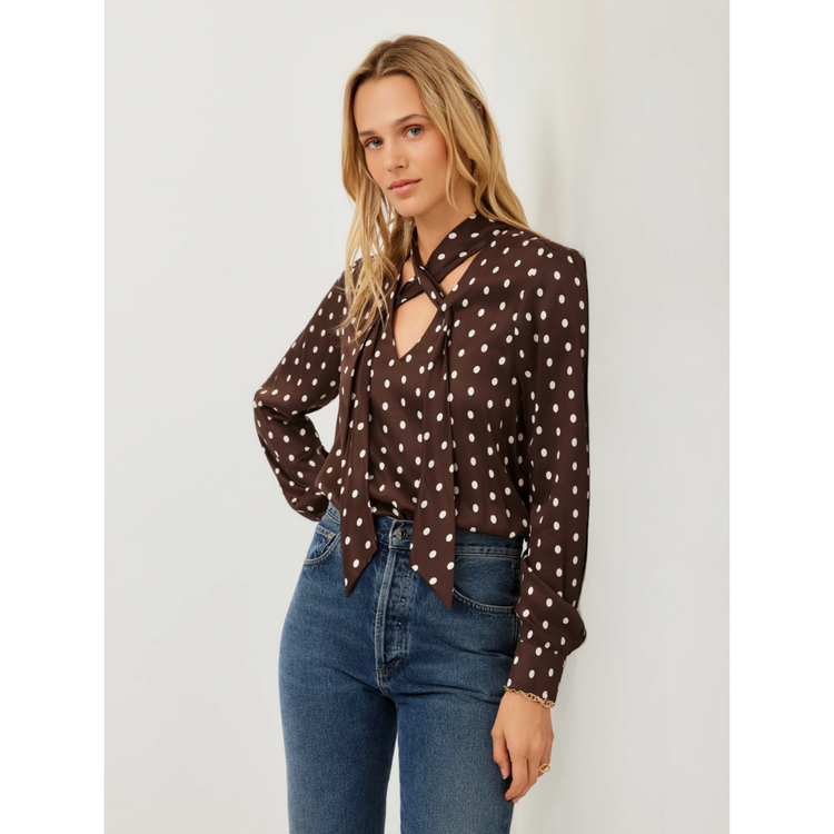 Fifteen Twenty Fifteen Twenty Janine Tie Neck Top