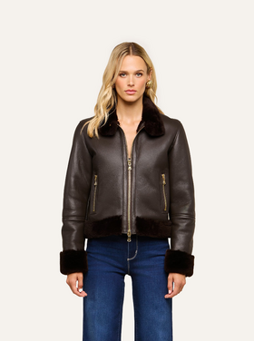L'AGENCE L'agence Glacia Shearling Jacket