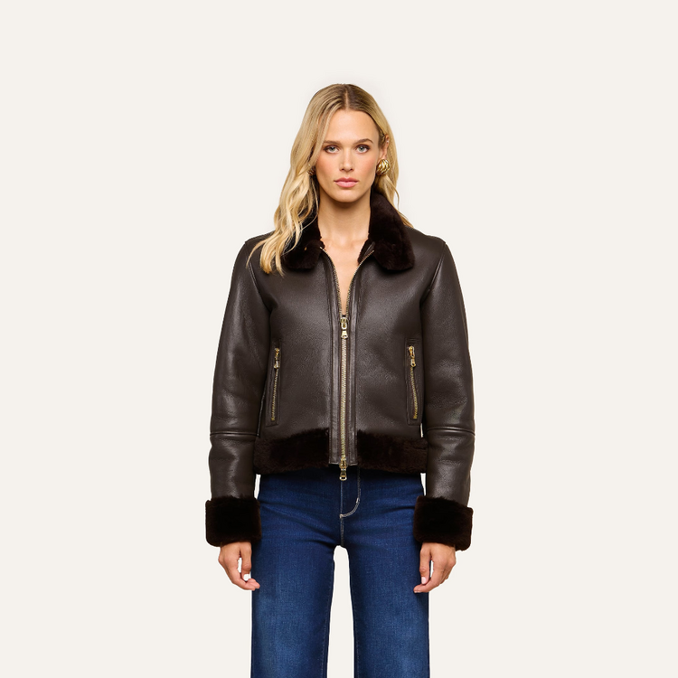 L'AGENCE L'agence Glacia Shearling Jacket