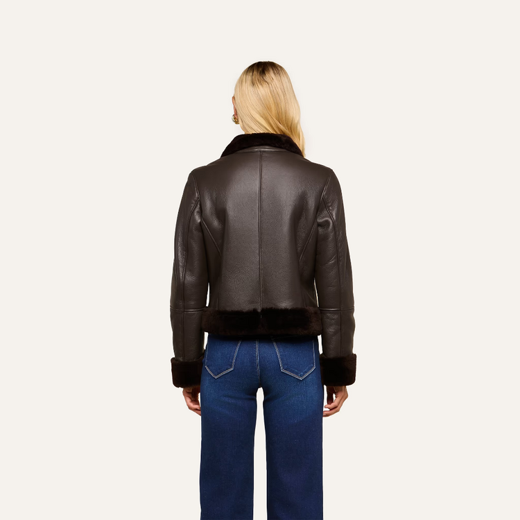 L'AGENCE L'agence Glacia Shearling Jacket