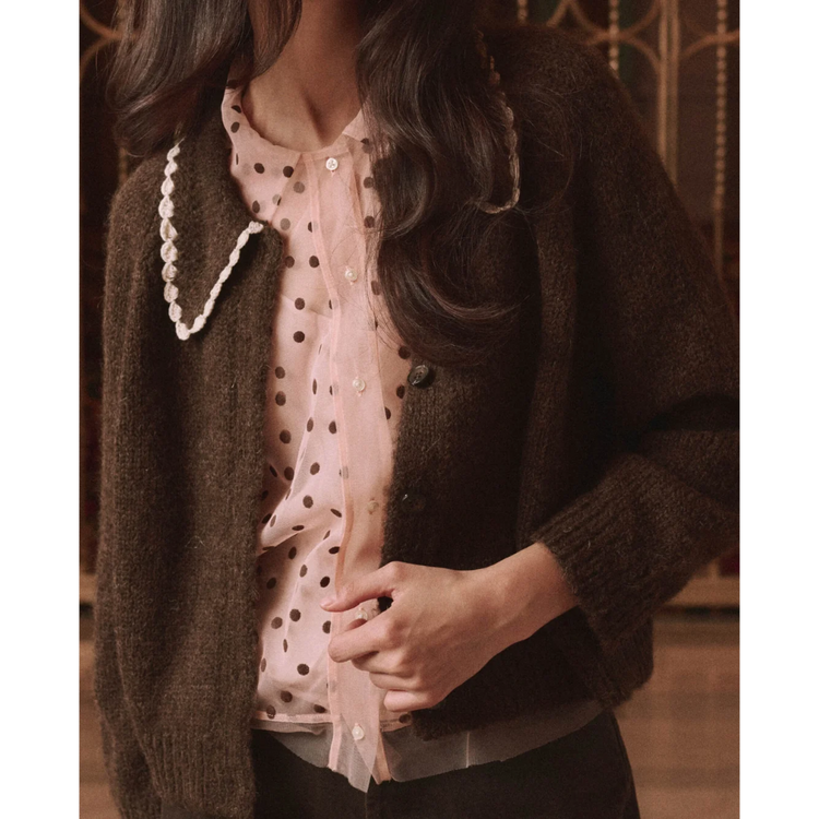 The Great The Great The Crochet Collar Cardigan