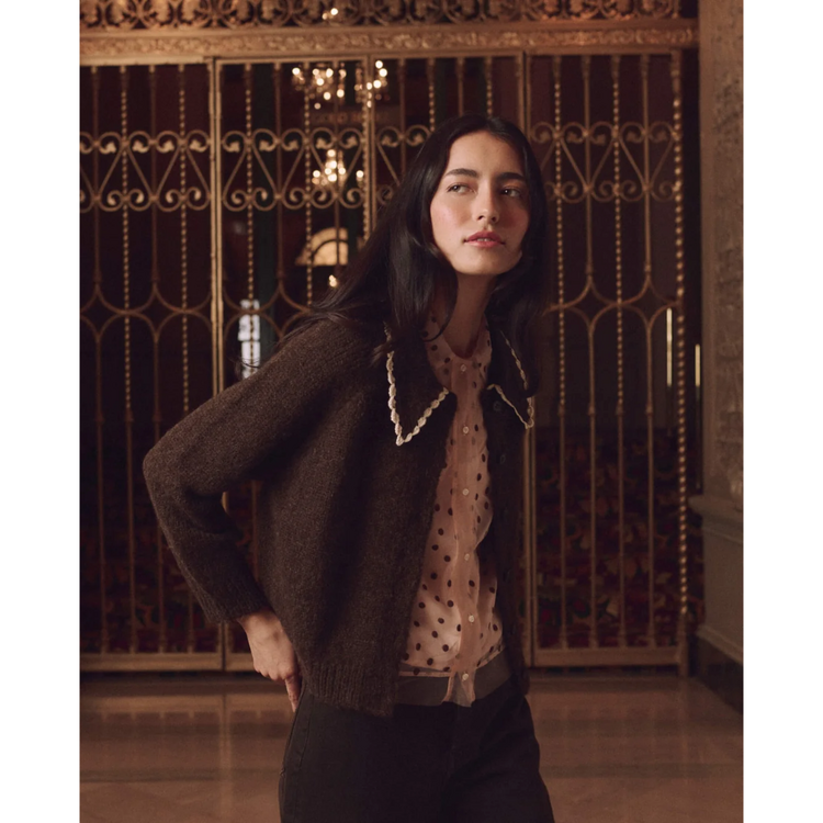 The Great The Great The Crochet Collar Cardigan