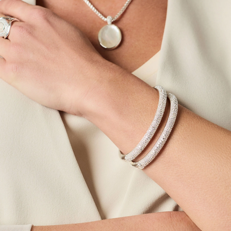 Julie Vos Julie Vos Silver Stardust Hinge Bangle