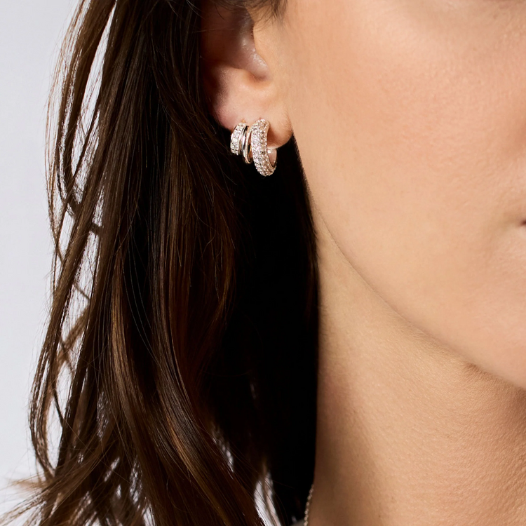 Julie Vos Julie Vos Silver Stardust Triple Hoop