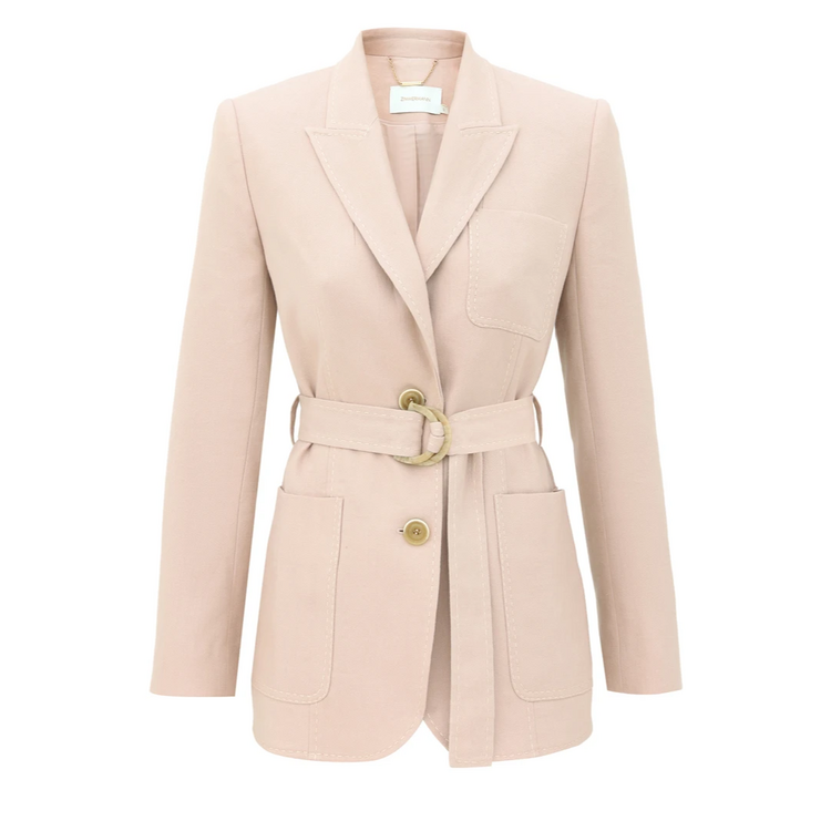 Zimmermann Zimmermann Clash Linen Belted Blazer