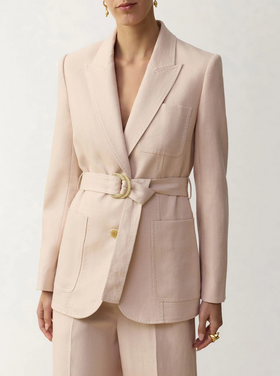 Zimmermann Zimmermann Clash Linen Belted Blazer