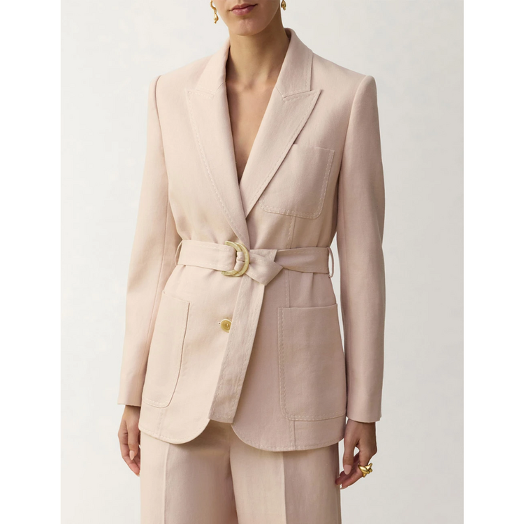 Zimmermann Zimmermann Clash Linen Belted Blazer