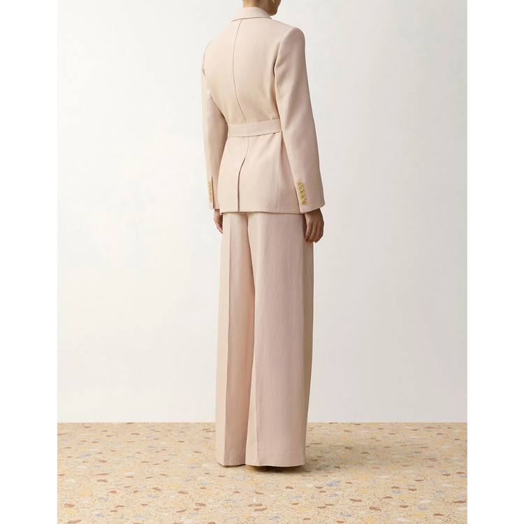 Zimmermann Zimmermann Clash Linen Belted Blazer