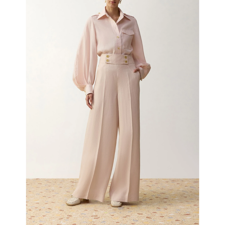 Zimmermann Zimmermann Clash Linen Wide Leg Pant