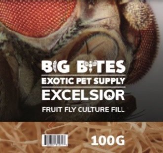 Big Bites Excelsior 100g de substrat  pour culture de mouche a fruit - Fruit flies substrate