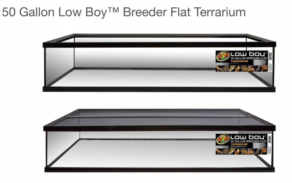 Zoomed 50 Gallon Low Boy Breeder Flat Terrarium