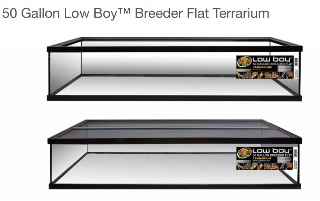 Zoomed Terrarium avec couvercle "Low boy" (49x24x10) - 50 Gallon Low Boy Breeder Flat Terrarium