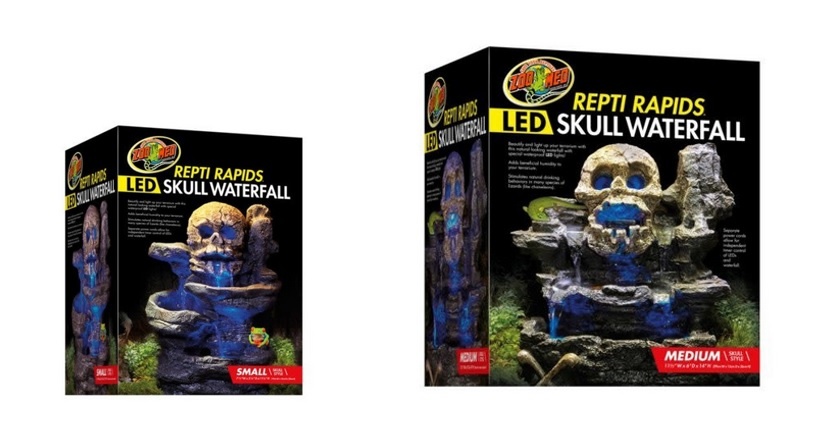 Zoomed Cascade LED "Repti Rapids" Crâne LED Waterfall Skull