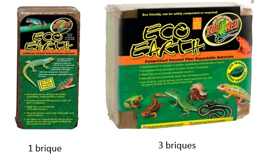 Zoomed ZOO MED Substrat de noix de coco "Eco Earth" brique