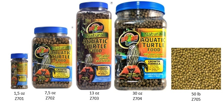 Nourriture naturelle pour tortues aquatiques croissance Zoo Med - 42,5g -  ZM-50BE